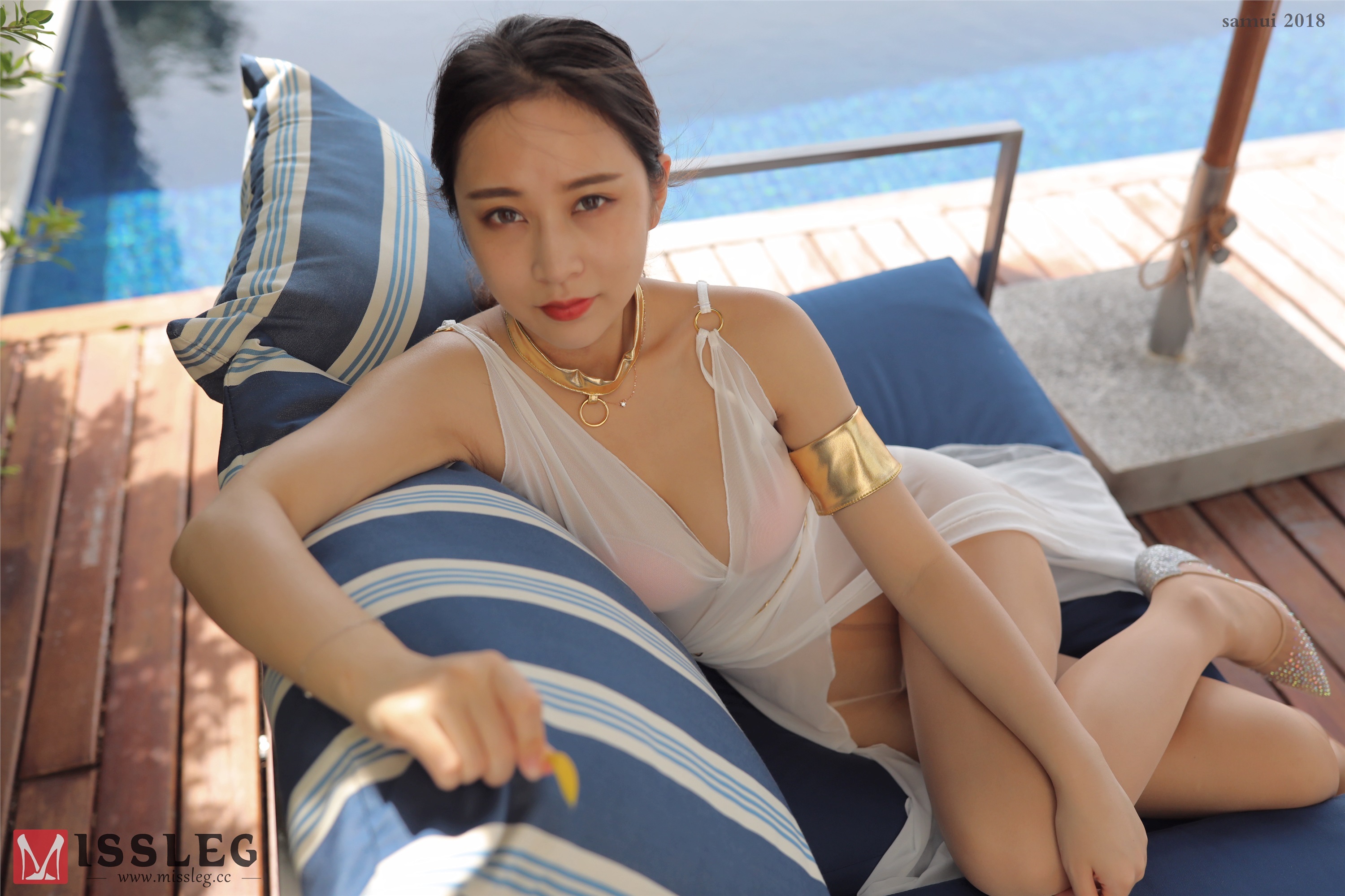 MISSLEG蜜丝  苏梅岛旅拍众筹系列 L002 透视白纱 乔依琳